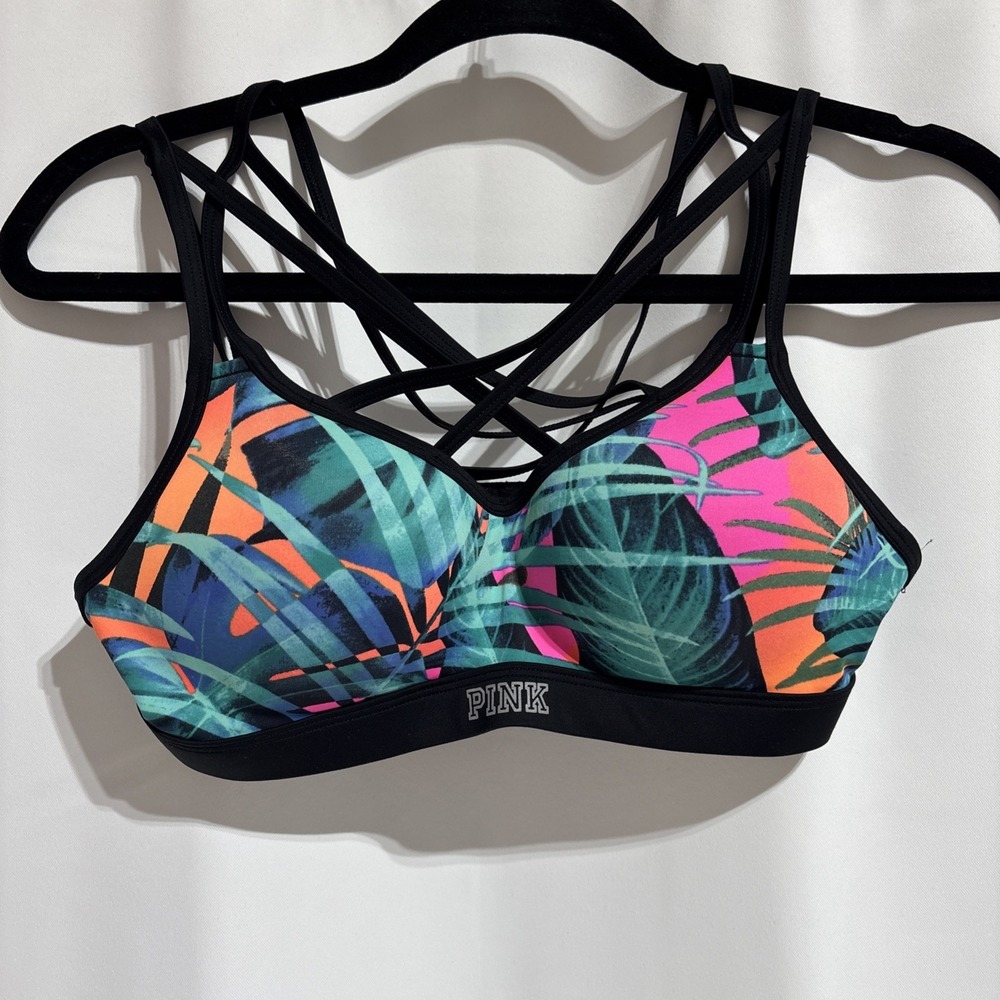 Pink Victorias Secret Ultimate Strap Push Up Small Adjustable Jungle Print